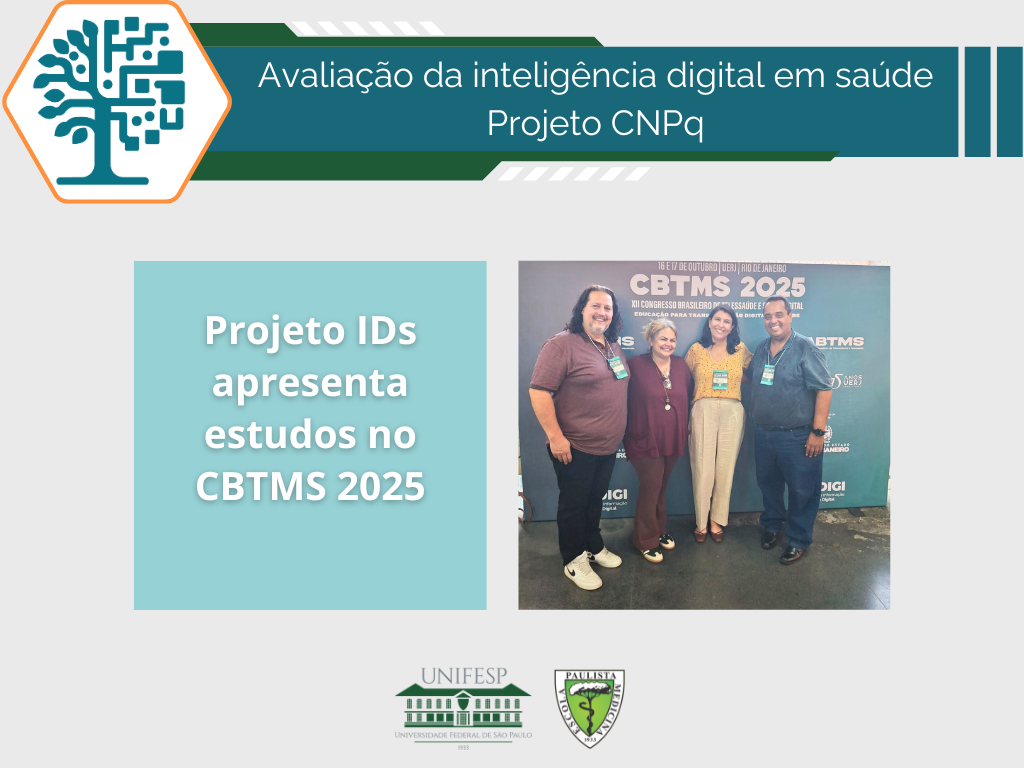 Projeto IDs apresenta estudos sobre literacia e inteligência digital em saúde no CBTMS 2025